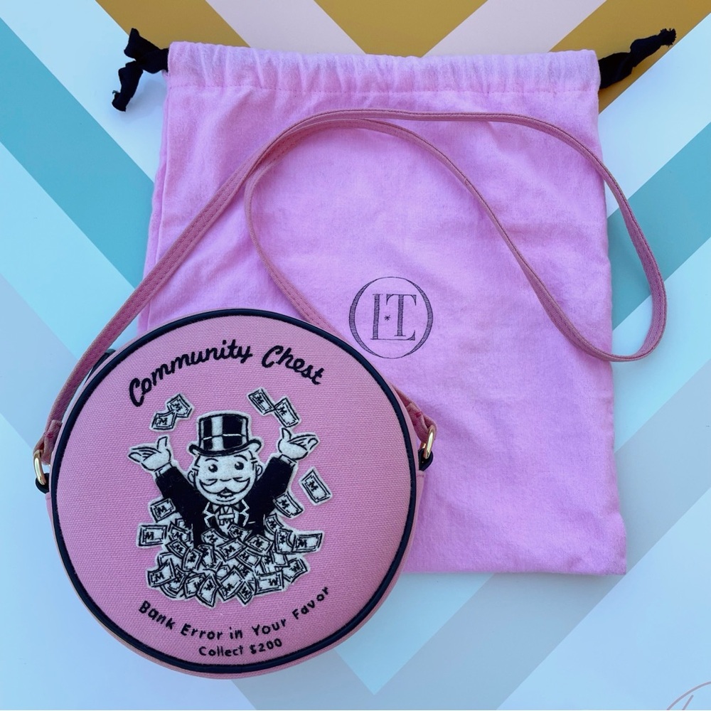 Olympia Le-Tan Monopoly Community Chest bank error dizzie shoulder bag in pink - Picture 15 of 16